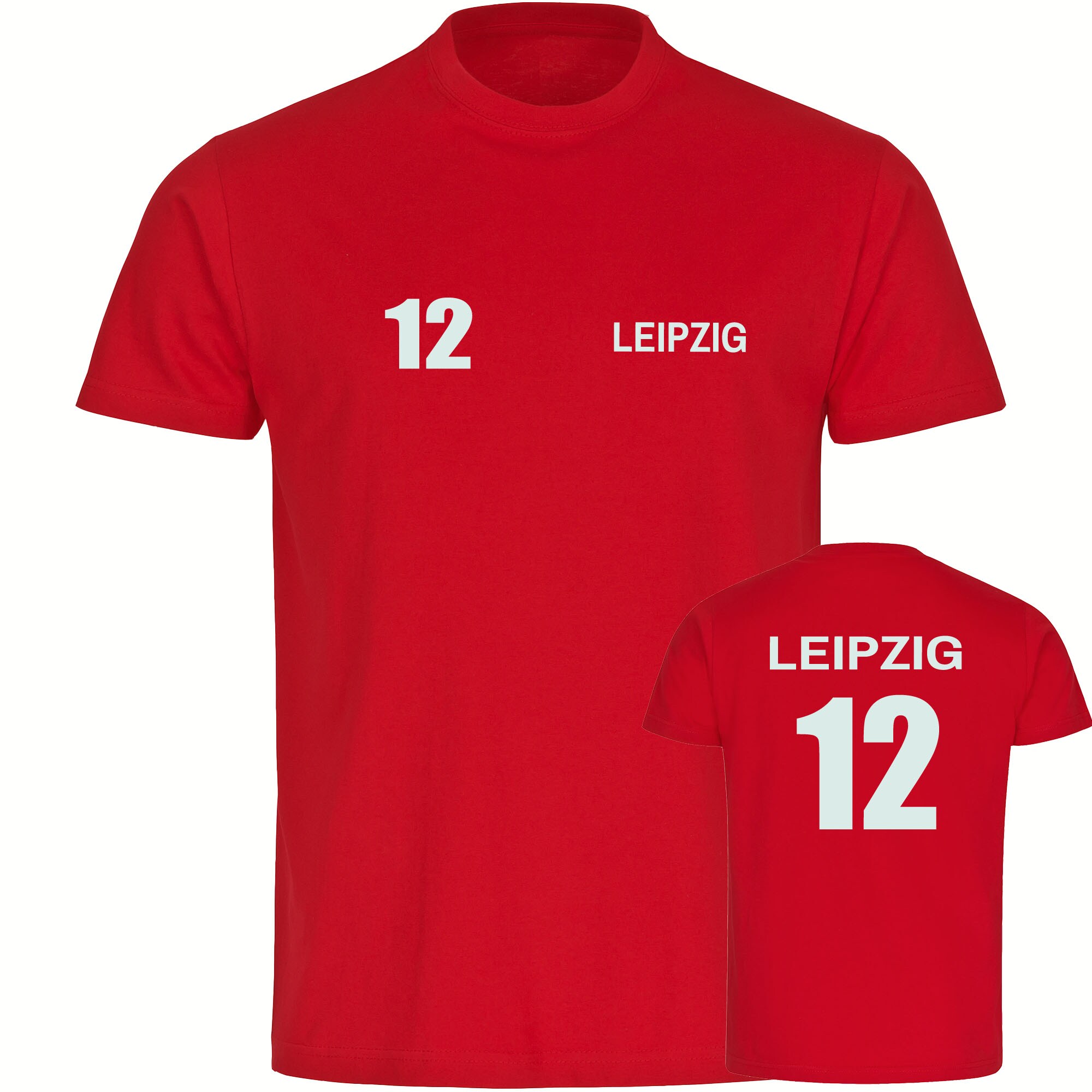 multifanshop® Kinder T-Shirt - Leipzig - Trikot Nummer 12 - Druck weiß