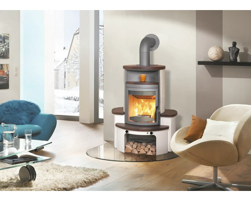 Hark Avenso GT ECOplus keramische haardset, bruine steen, 6 kW