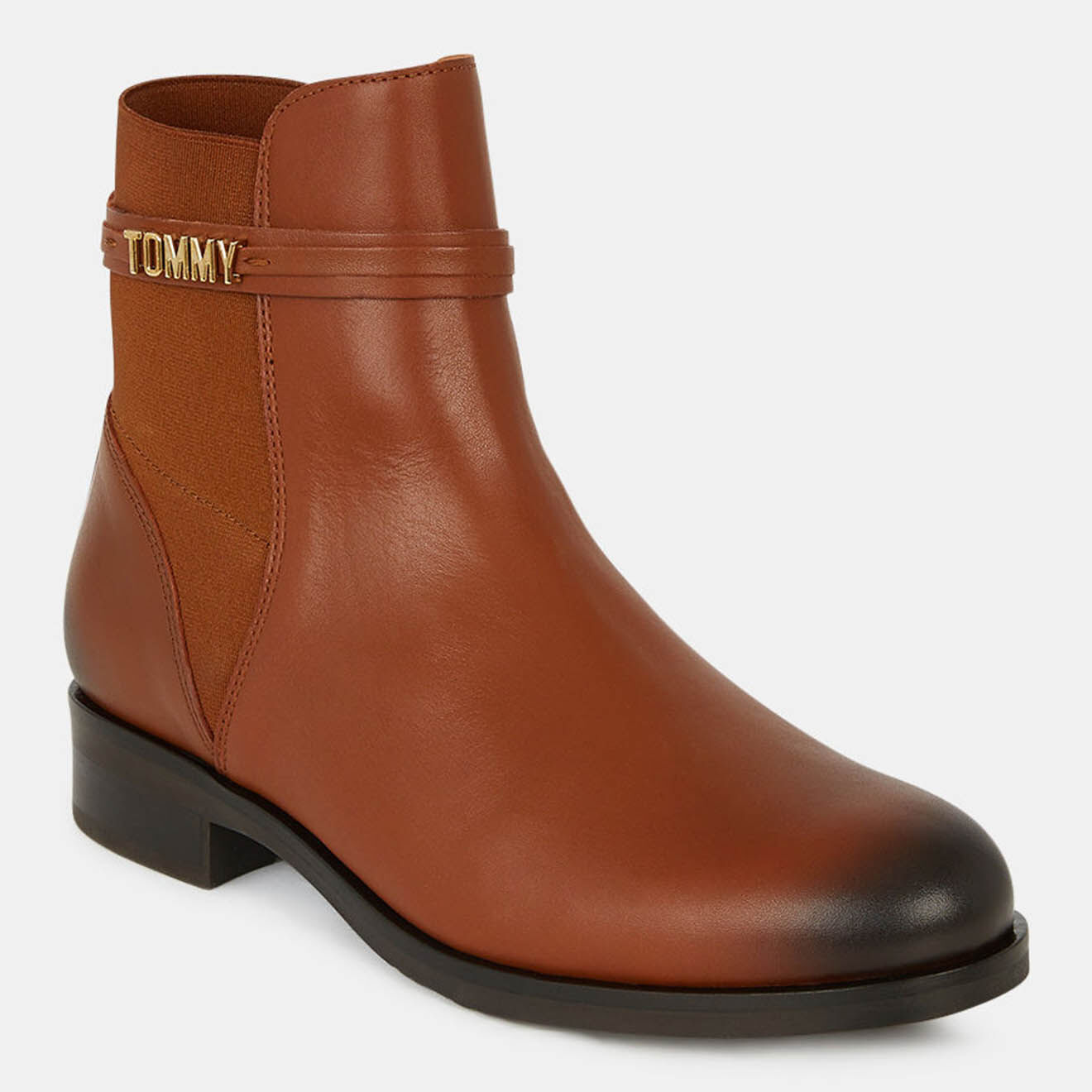 Tommy Hilfiger Bottines en Cuir Brandi cognac
