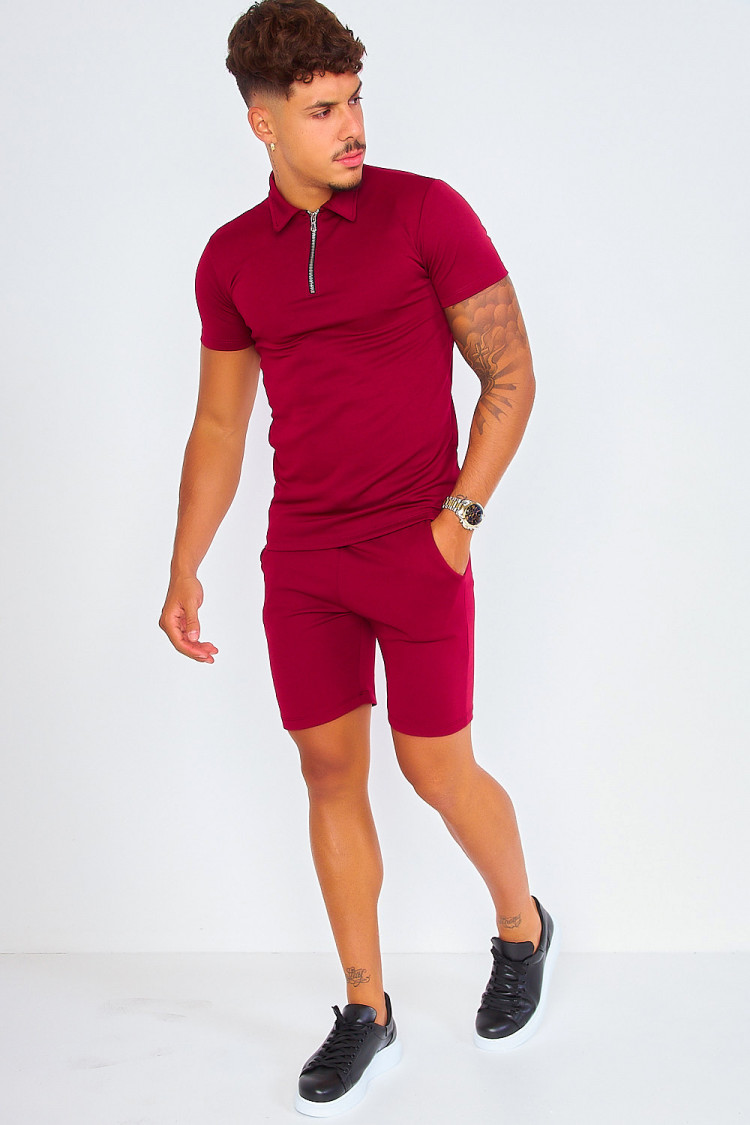 Ensemble bordeaux polo + short
