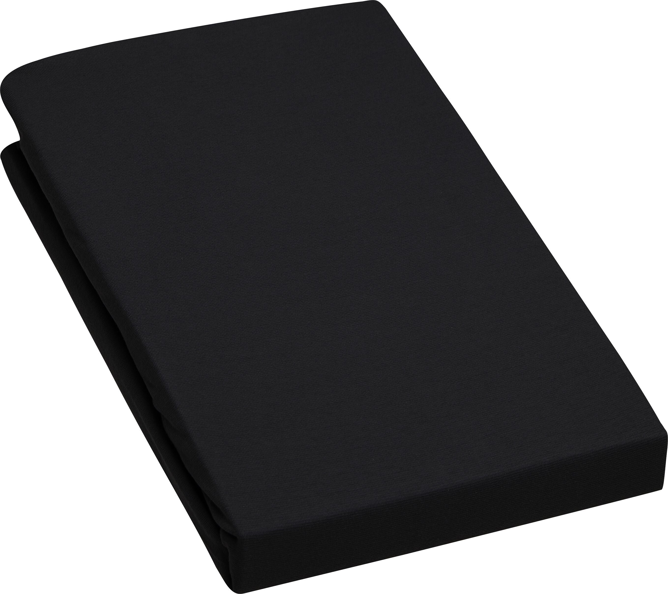 EVAN II Stretch Jersey-Fixleintuch - Schwarz / B: 90.0 cm x H: 200.0 cm