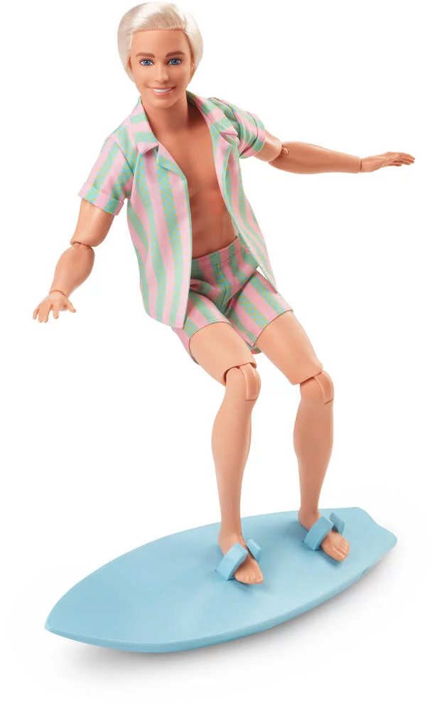 BARBIE - POUPEE KEN AVEC ENSEMBLE DE PLAGE RAYE - LE FILM
