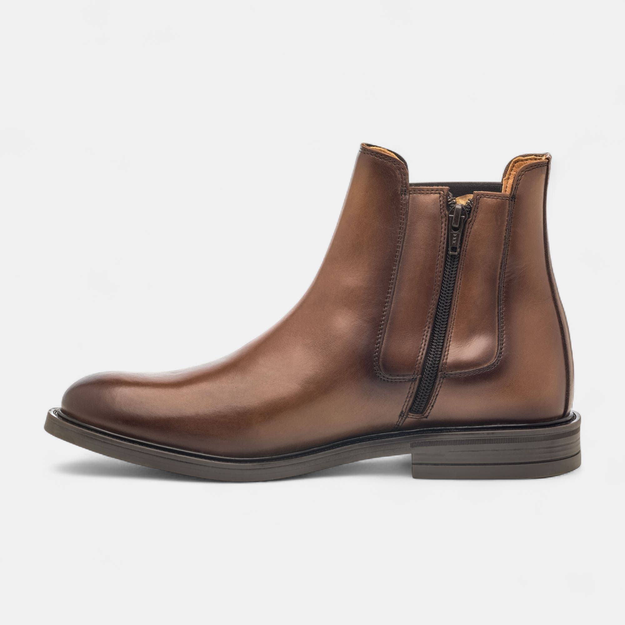 Boots chelsea Homme en cuir cognac