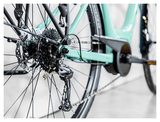 Vélo de Ville Électrique Trek Verve  2 Lowstep Shimano Acera/Altus 9V 500 Wh Vert Sauge