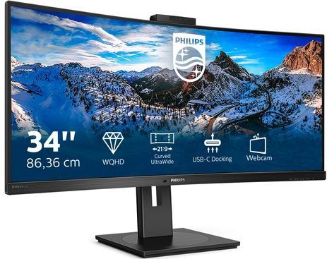 Philips 346P1CRH - QHD Ultrawide Webcam Monitor - USB-C 90w - 34 inch