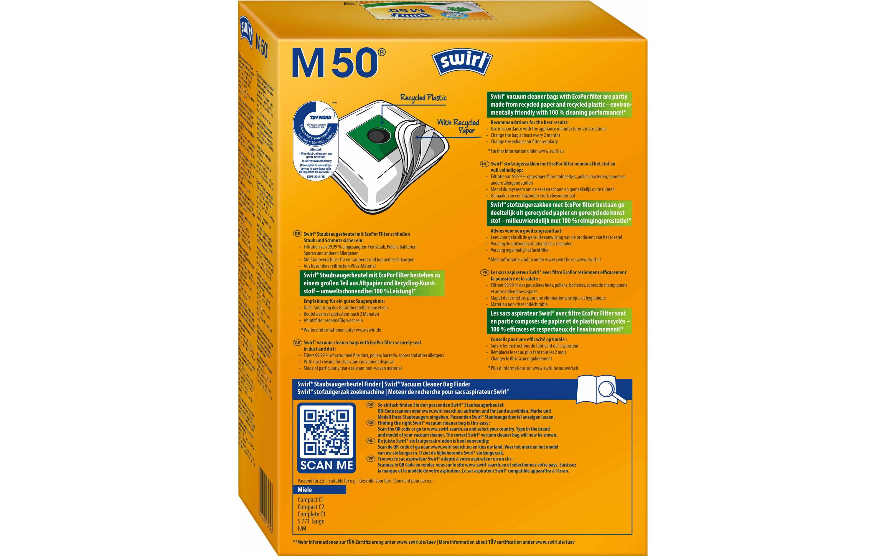 Staubfilterbeutel M50 EcoPor Kombi-Set 10 StückStaubsaugerbeutel