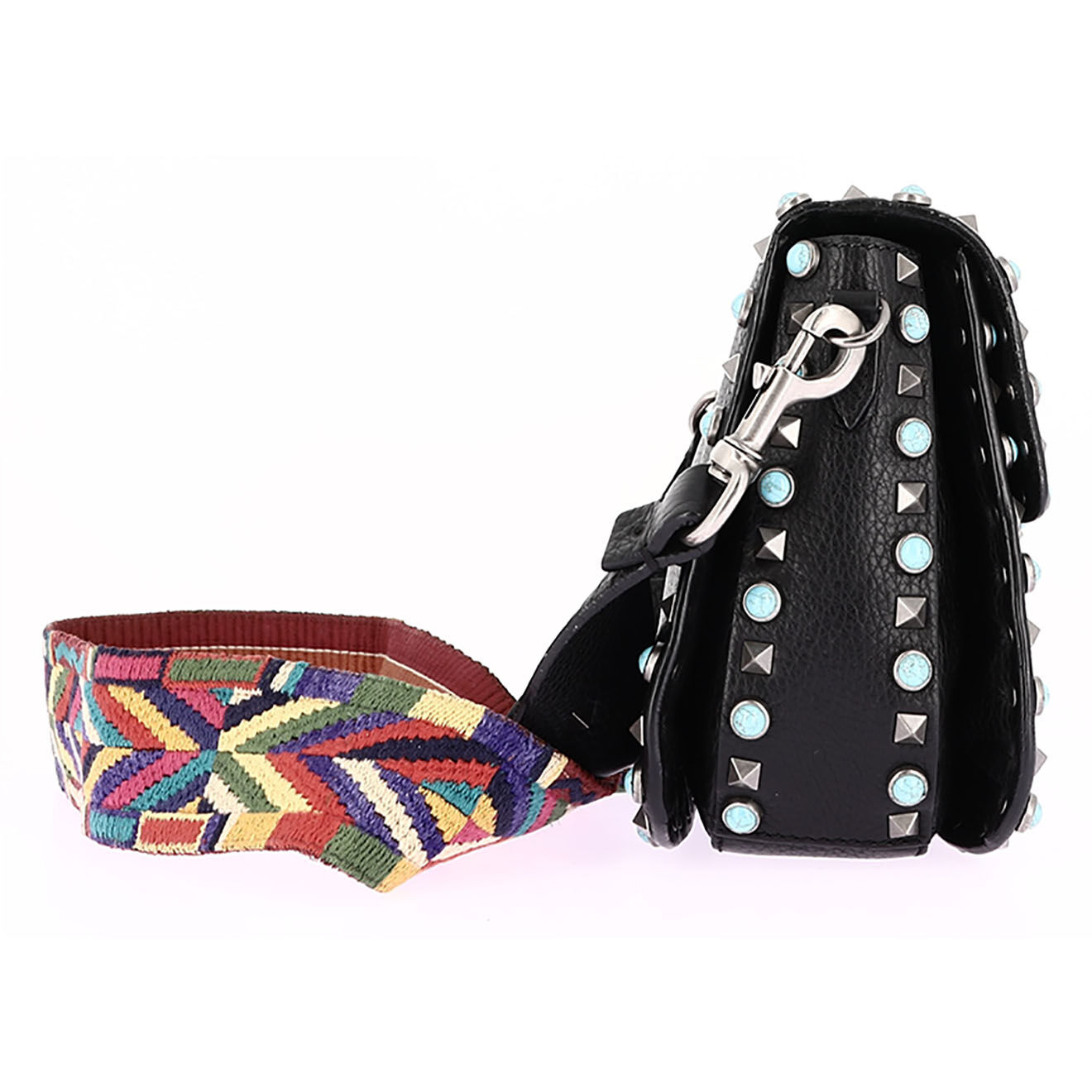 Valentino Sac bandoulière Rockstud en Cuir Clous noir - Très bon état - L.27 cm