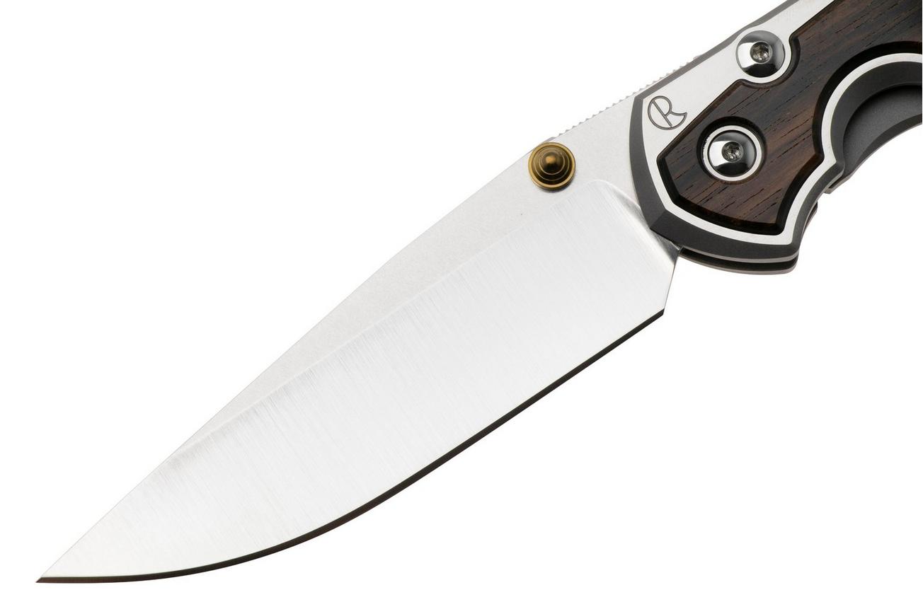 Chris Reeve Large Sebenza 31 L31-1636 Drop Point CPM MagnaCut, Polished Titanium, Macassar Ebony Inlay, zakmes
