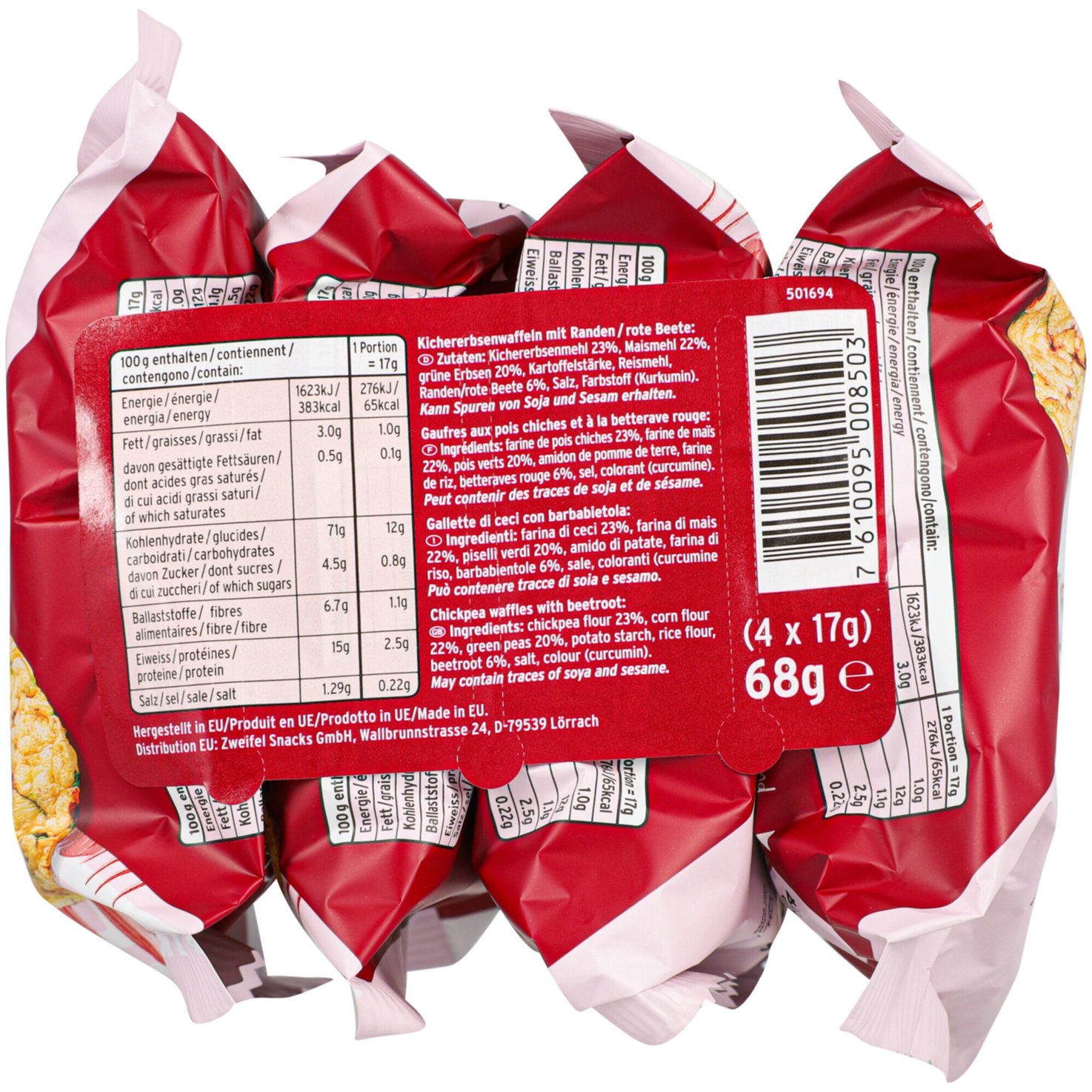 Zweifel Vaya Waffeln rote Beete 4x17g