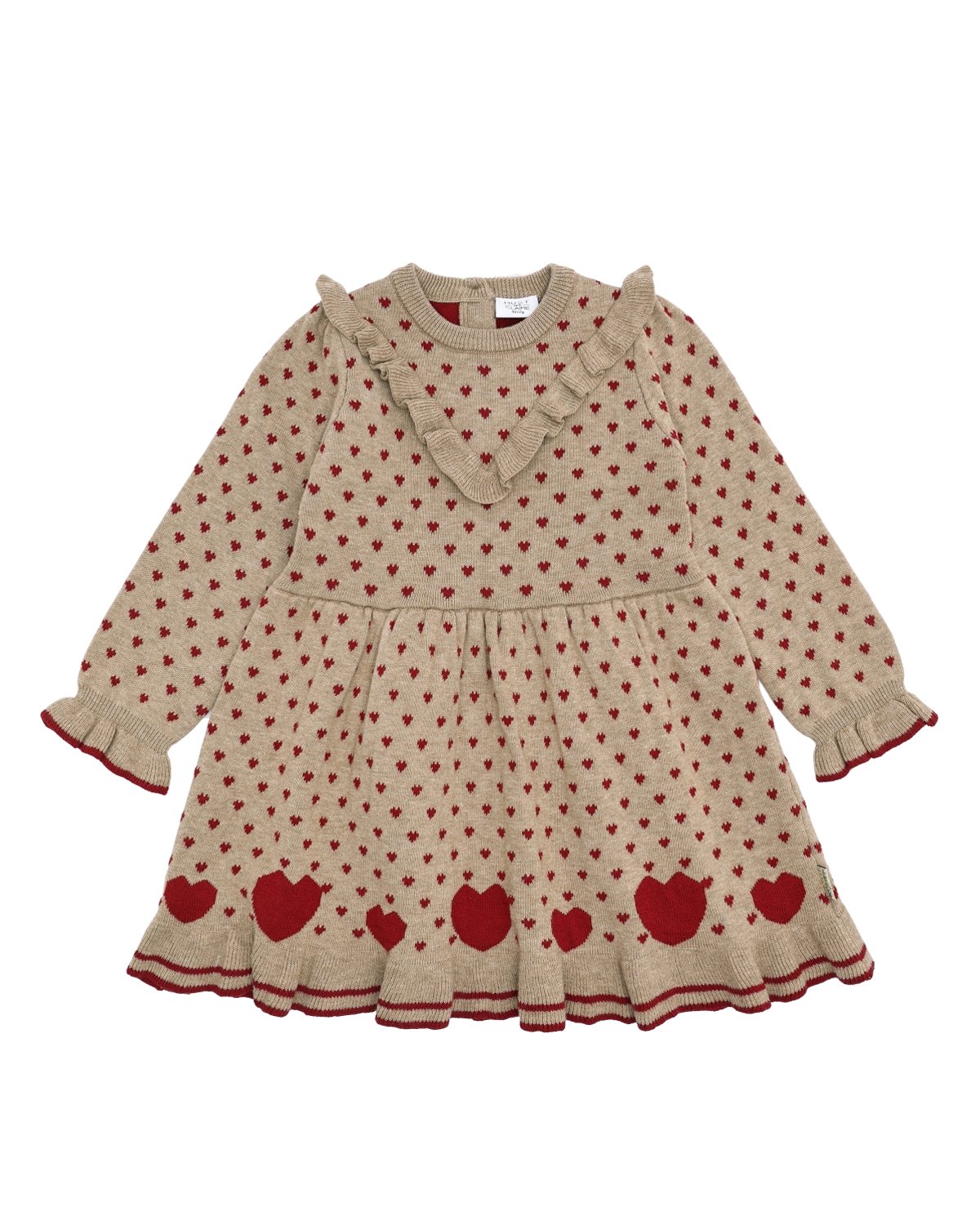 Kjole Barn med Print – Karina hearts – Biscuit