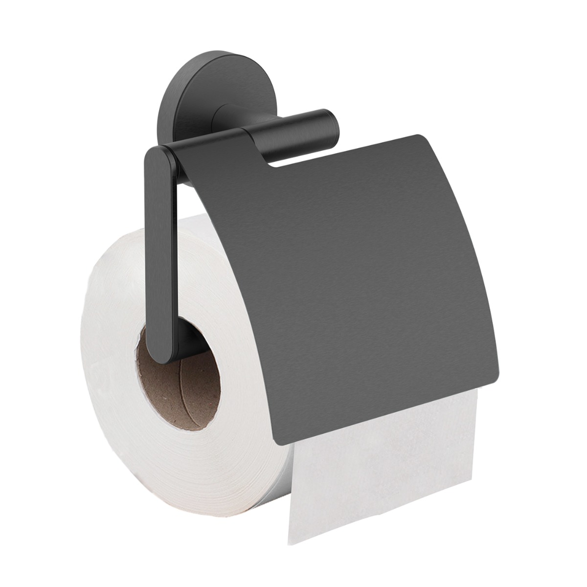 Mueller Hilton toiletrolhouder met klep verouderd ijzer - gunmetal