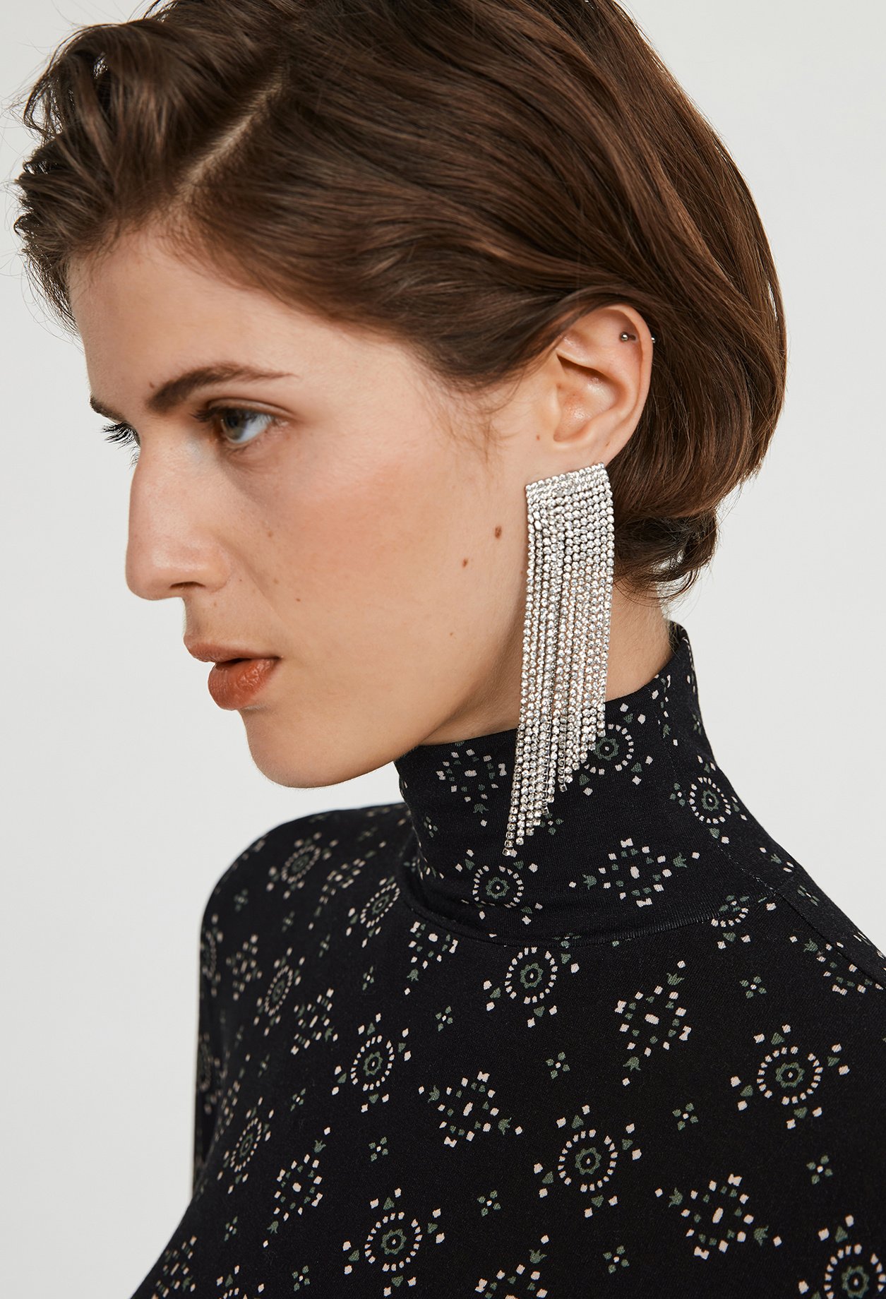 Boucles d'oreilles argent strass