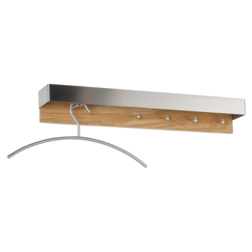 Siro kapstok 5 haken Dex RVS / hout 664 mm