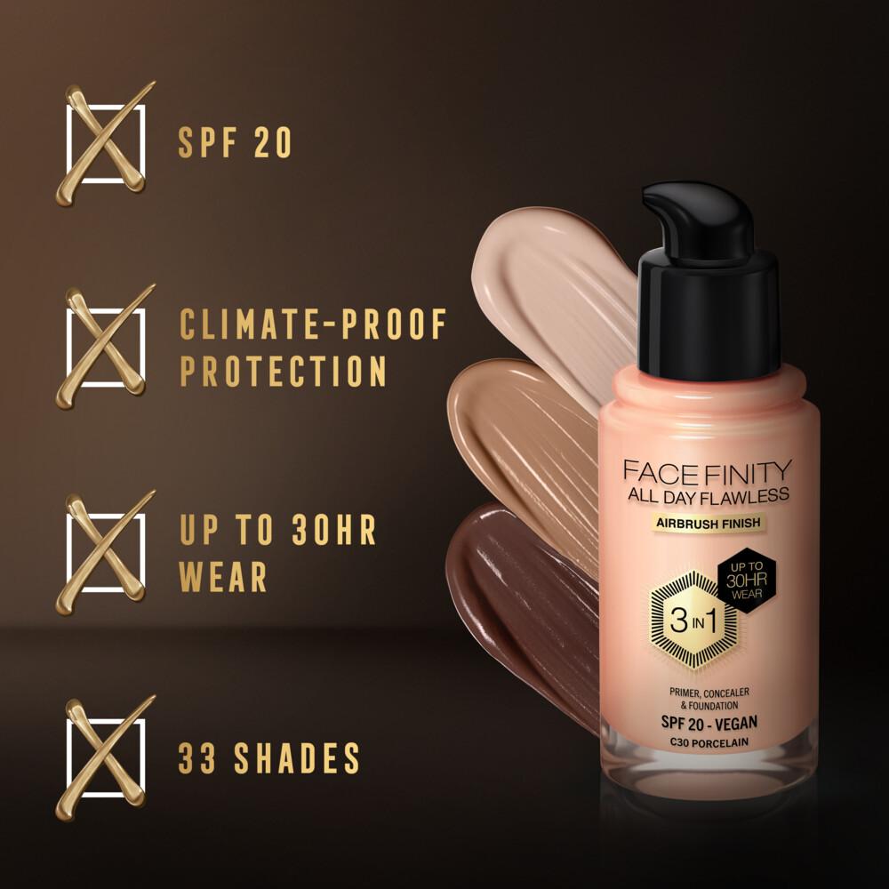 Max Factor Facefinity All Day Flawless Foundation C30 Porcelain34 ml