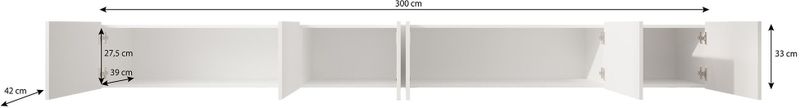 Meubella - TV-Meubel Pepinos - Mat zwart - 300 cm
