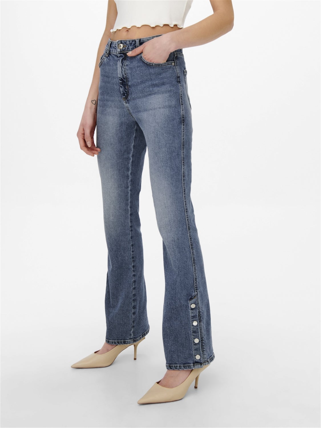 ONLHAILEY Hohe Taille Slim Fit Jeans Light Blue Denim