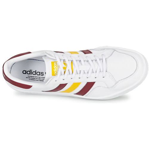 adidas Originals - TEAM COURT - Blanc / Bordeaux / Jaune