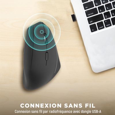 T'nB Ergo - Souris sans fil ergonomique pour droitier - noir