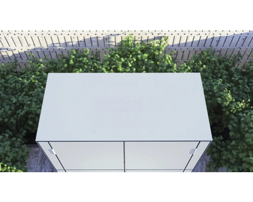 Tuinkast Bertilo HPL highboard 155 x 75 x 193 cm lichtgrijs