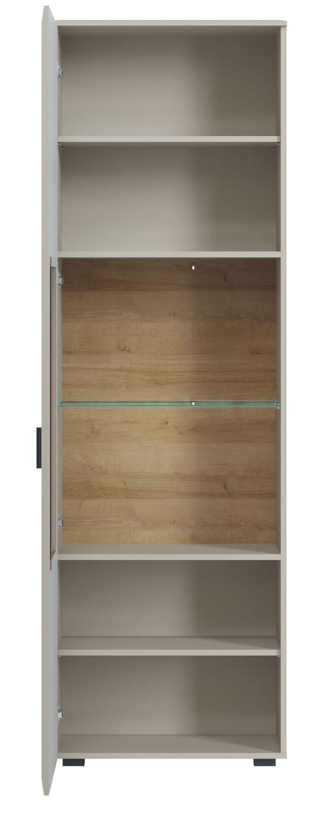 Vitrine Romy Kieselgrau/Braun