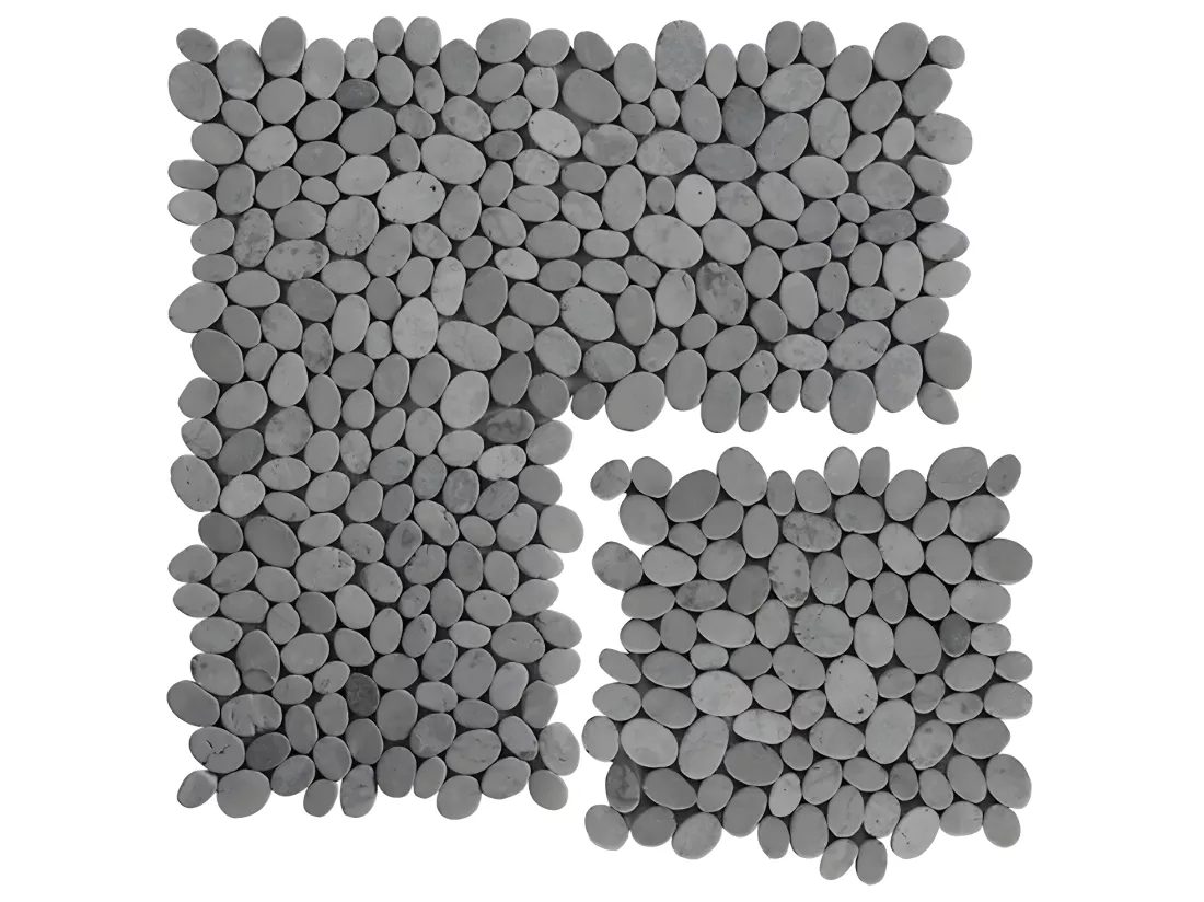 Carrelage de mosaïque/Plaque mosaïque mur et sol en marbre naturel coloris gris mat - 33 x 33 cm