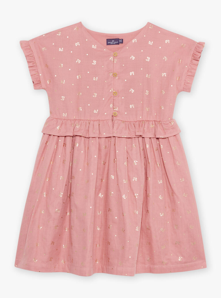 Robe vieux rose à fleurs