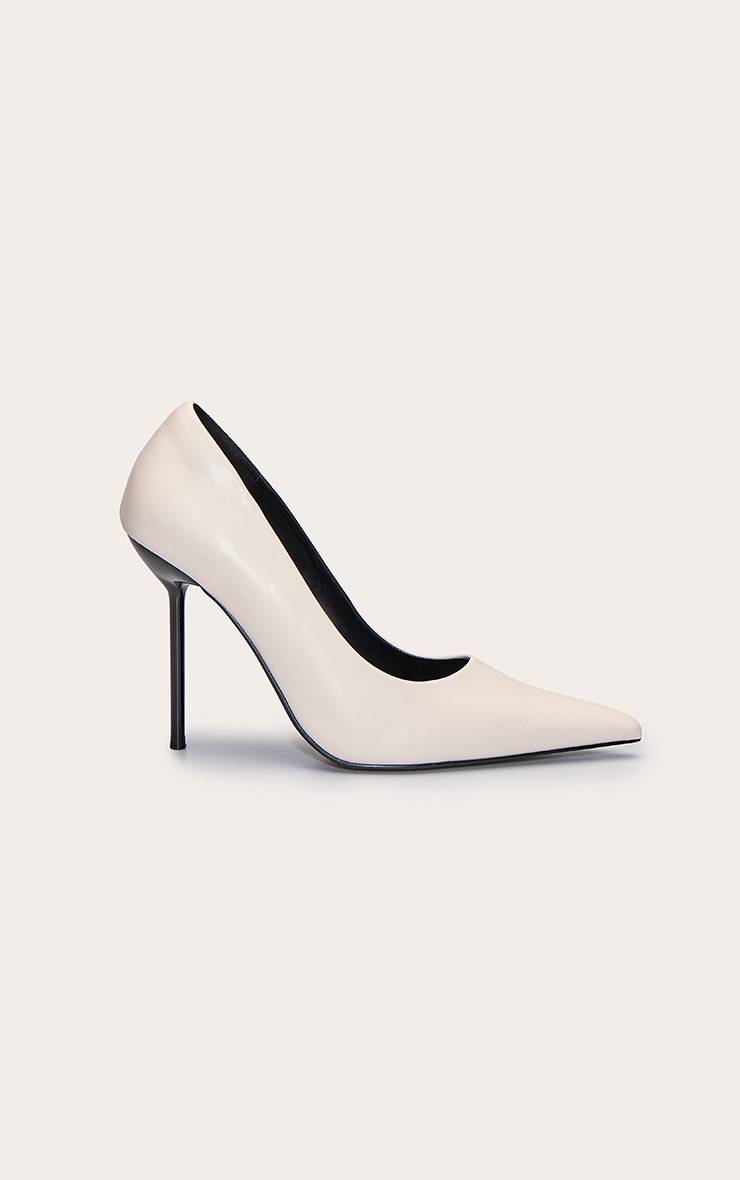 Crème Escarpins À Talons Hauts En Synthétiquecuir À Bout Pointu