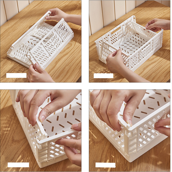 (43x29cm) Faltbarer Aufbewahrungs Korb Deko Faltkiste Organizer Klappkorb - Grau