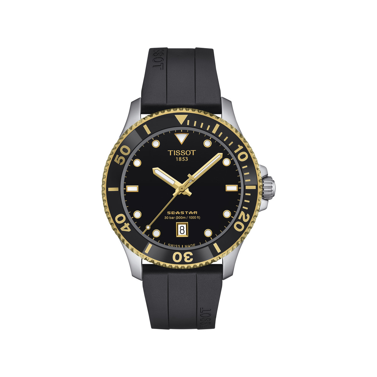 Montre TISSOT t-sport mixte acier bracelet caoutchouc noir