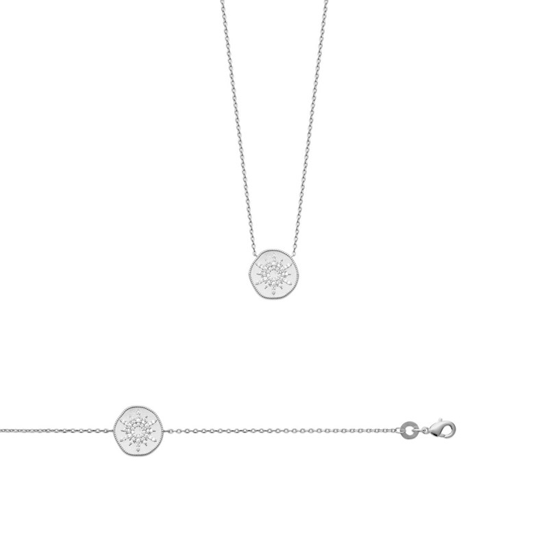 Bracelet Femme - Argent 925 - Oxyde de zirconium - Longueur : 18 cm