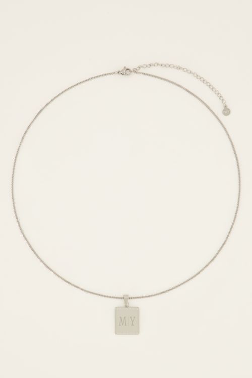 Atelier lange ketting met vierkante bedel