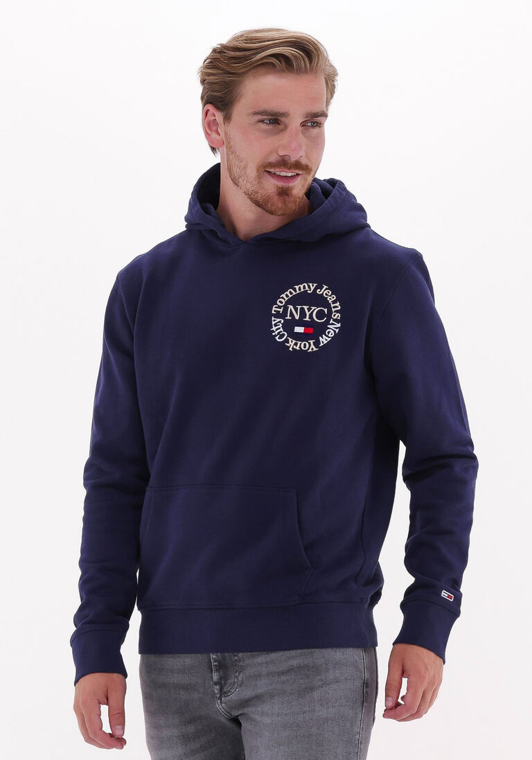 TOMMY JEANS donkerblauwe tommy jeans sweater tjm timeless circle hoodie