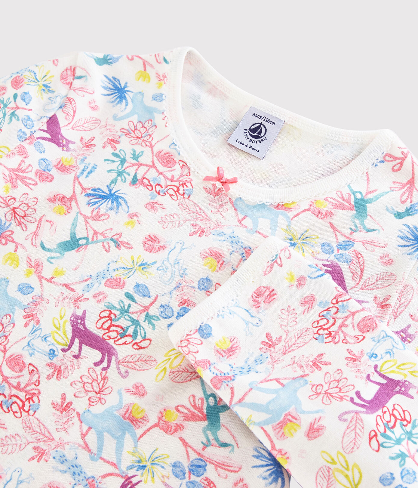 Pyjama imprimé jungle petite fille en coton