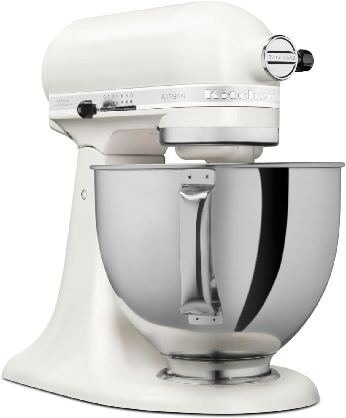 KitchenAid Küchenmaschine - Artisan - Kippbarem Food Processor - Teigknetmaschine mit 3 Zubehör und Schüssel aus Edelstahl - 4.8 L - Porzellanweiß