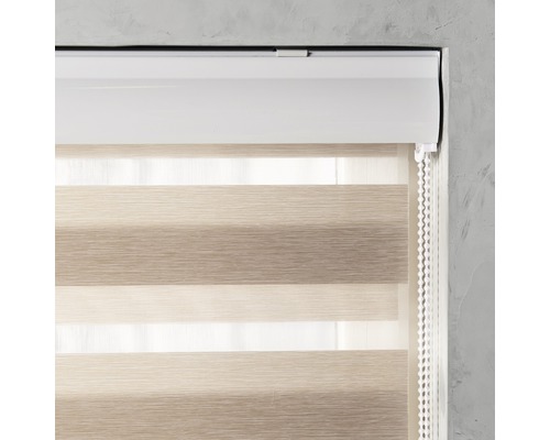 Soluna dubbel rolgordijn D-R10 met cassette Hout hout 60x175 cm