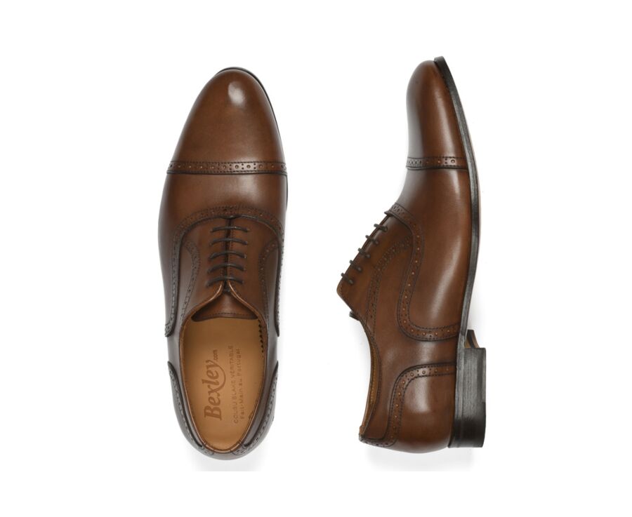 Richelieu homme Châtaigne Patiné semelle cuir - ALLINGTON