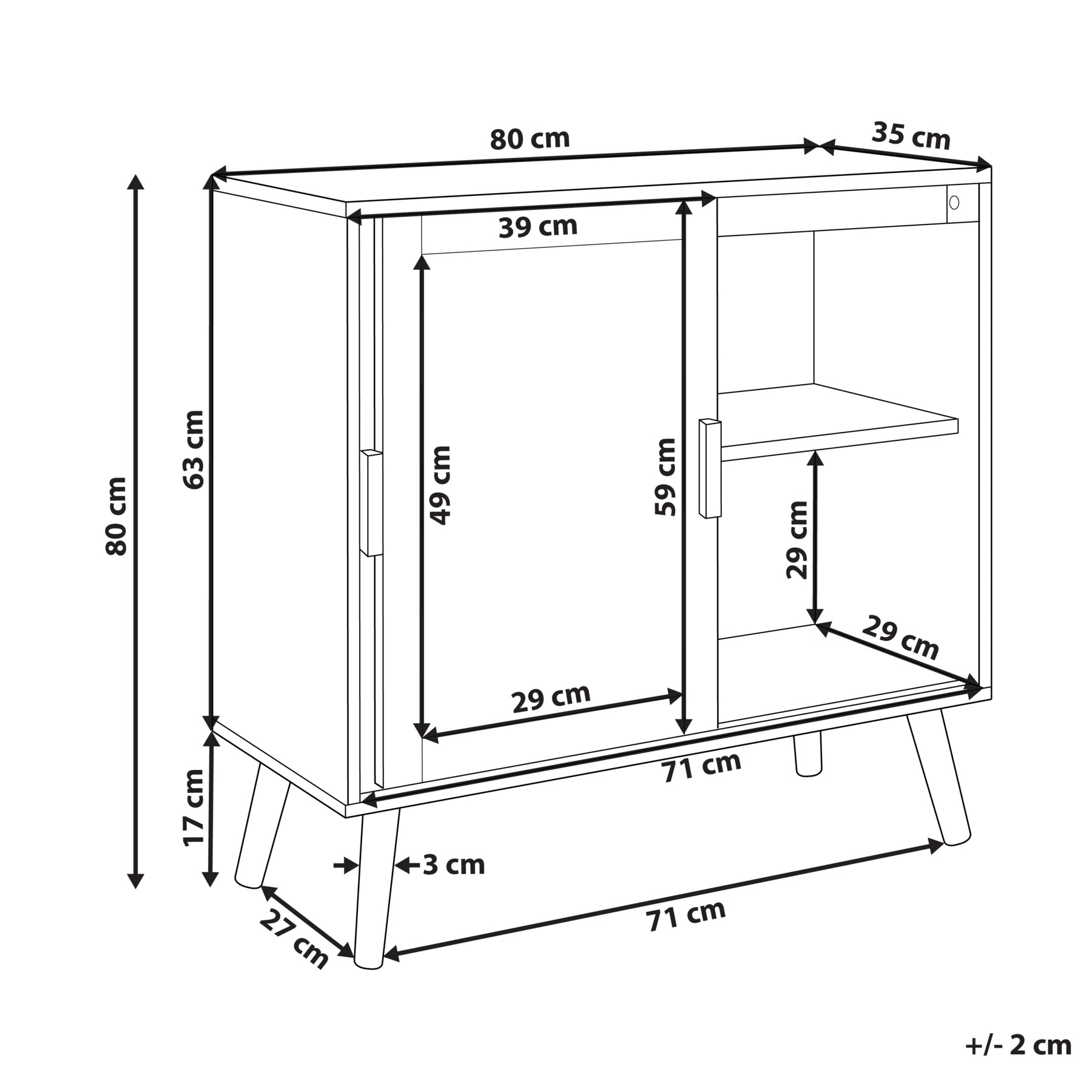 Beliani - HODGEN - Dressoir - Lichtbruin - Hout