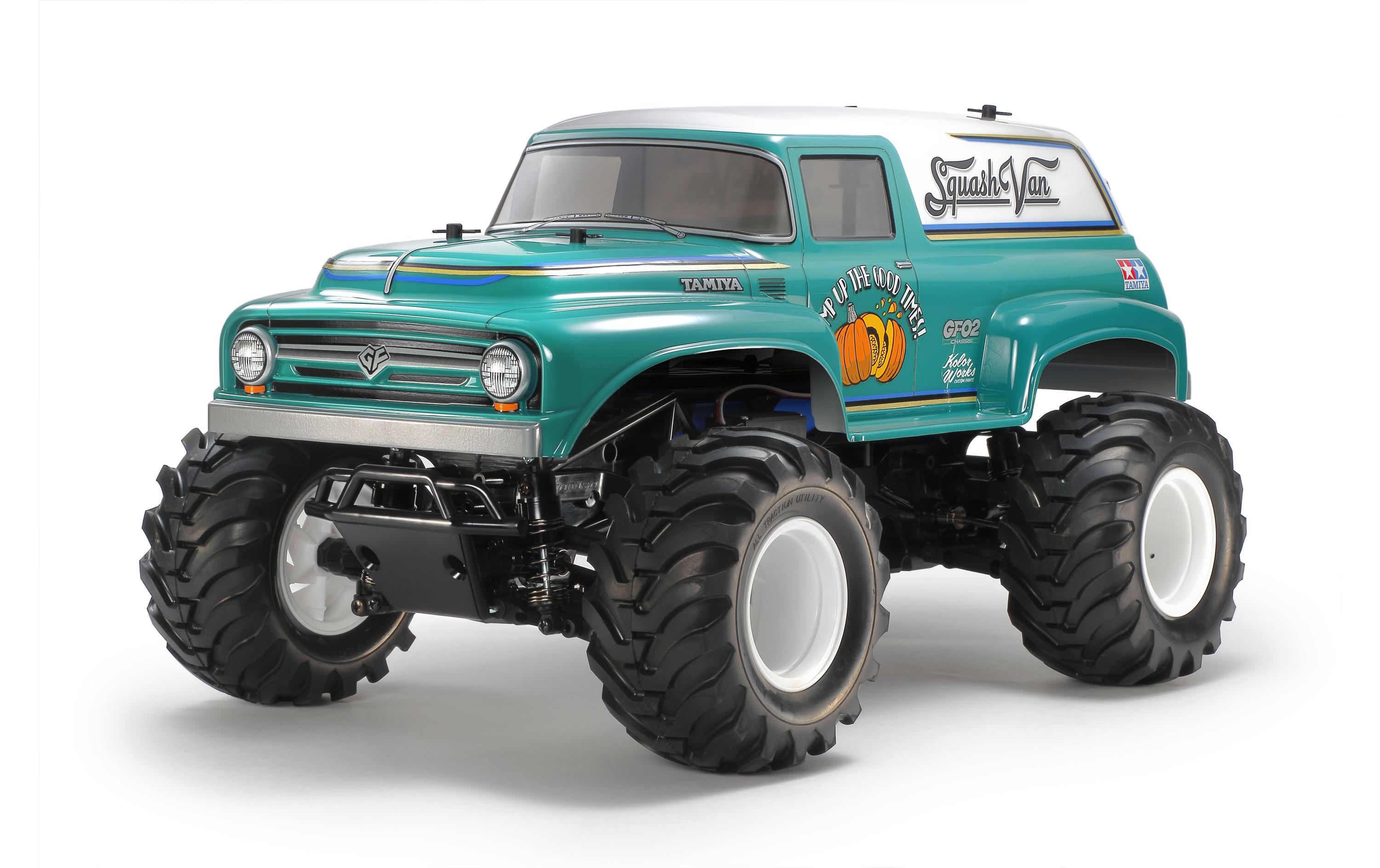 Monster Truck Squash Van GF-02 4WD Bausatz 1:10<br>Off-Road Modell mit 50er Jahre Van Karosserie