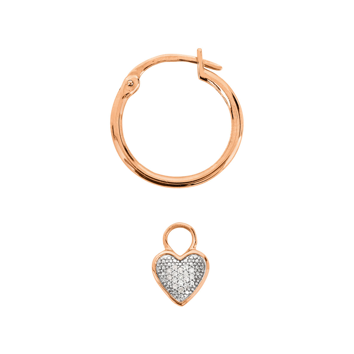 Creoles or rose 375 diamants