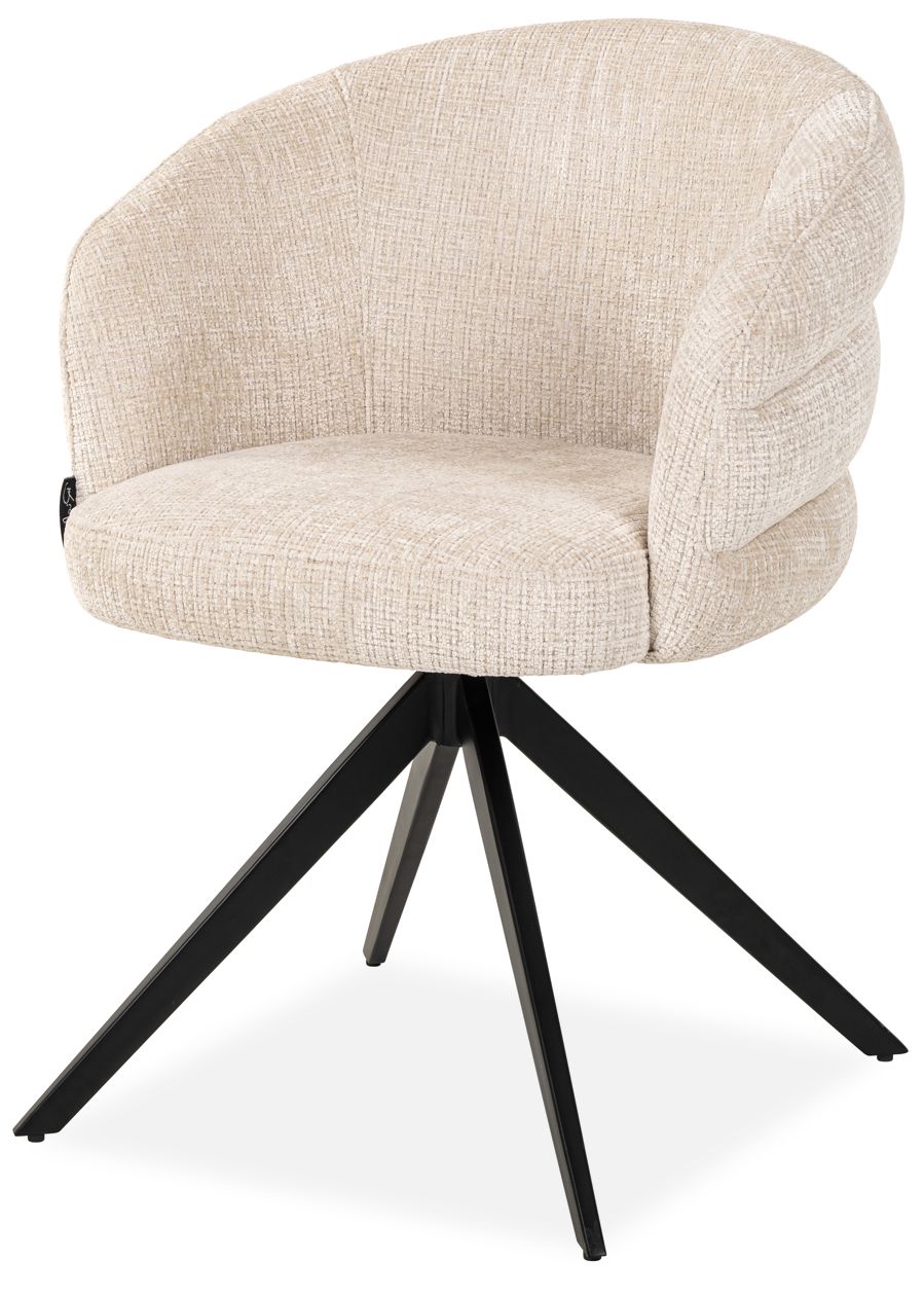 Eetkamerstoel S4781 FR Beige Chenille Serenity B61 x D60 x H79 cm
