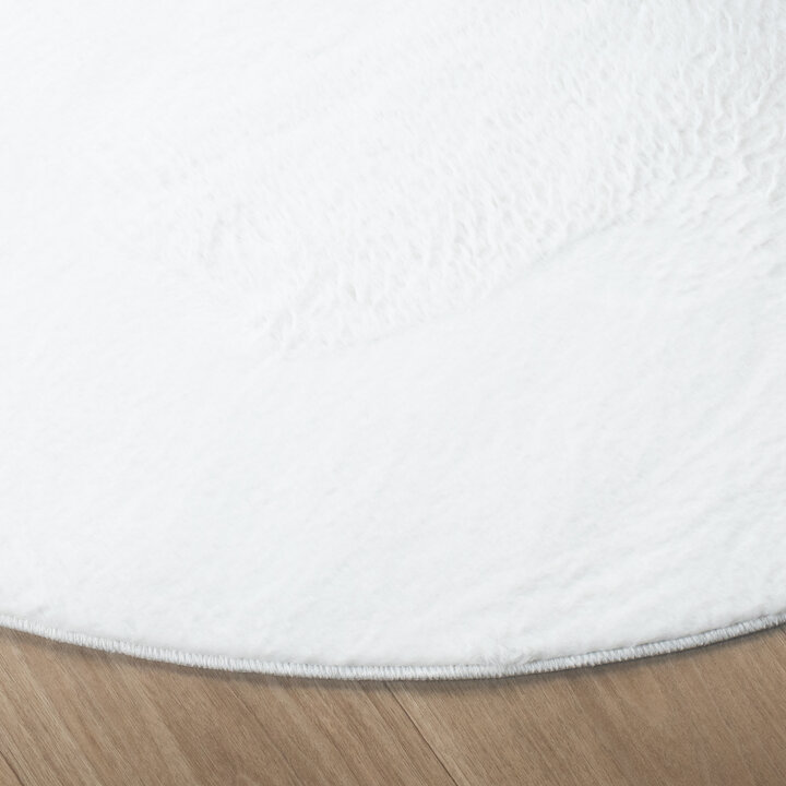 Rond laagpolig vloerkleed - Cozy Wit