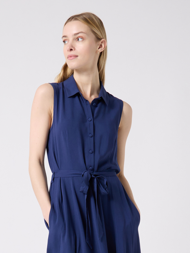 Robe midi ceinturée