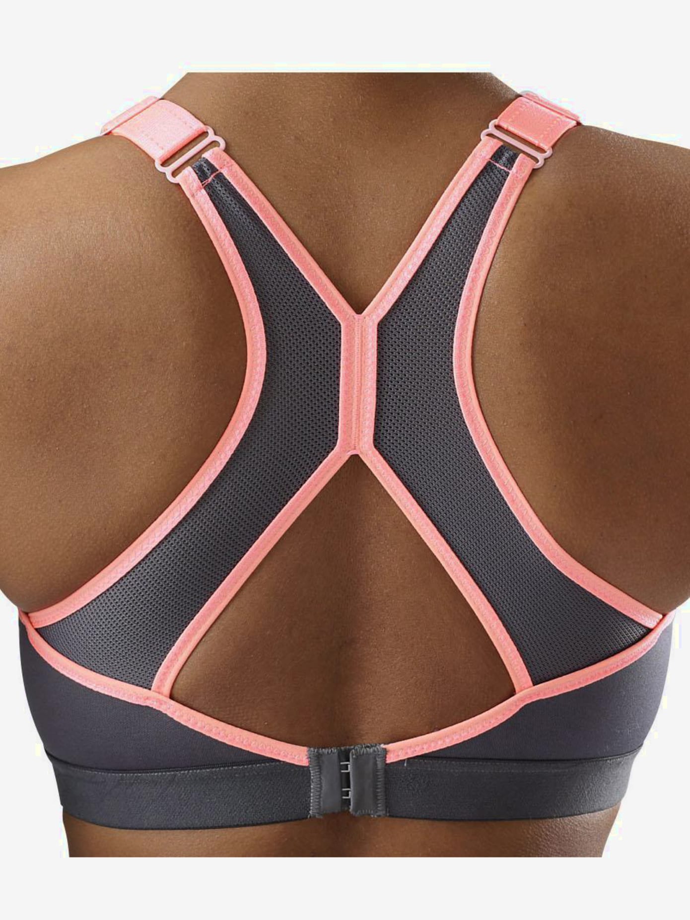 Soutien-gorge de sport, bonnets préformés sans couture et dos rayé sportif