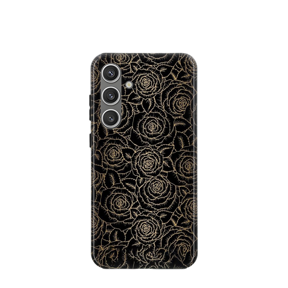 Samsung Galaxy S24 Plus Hybrid (Kunststoff / Gummi) Hülle Rosenzauber 1 - Schwarz