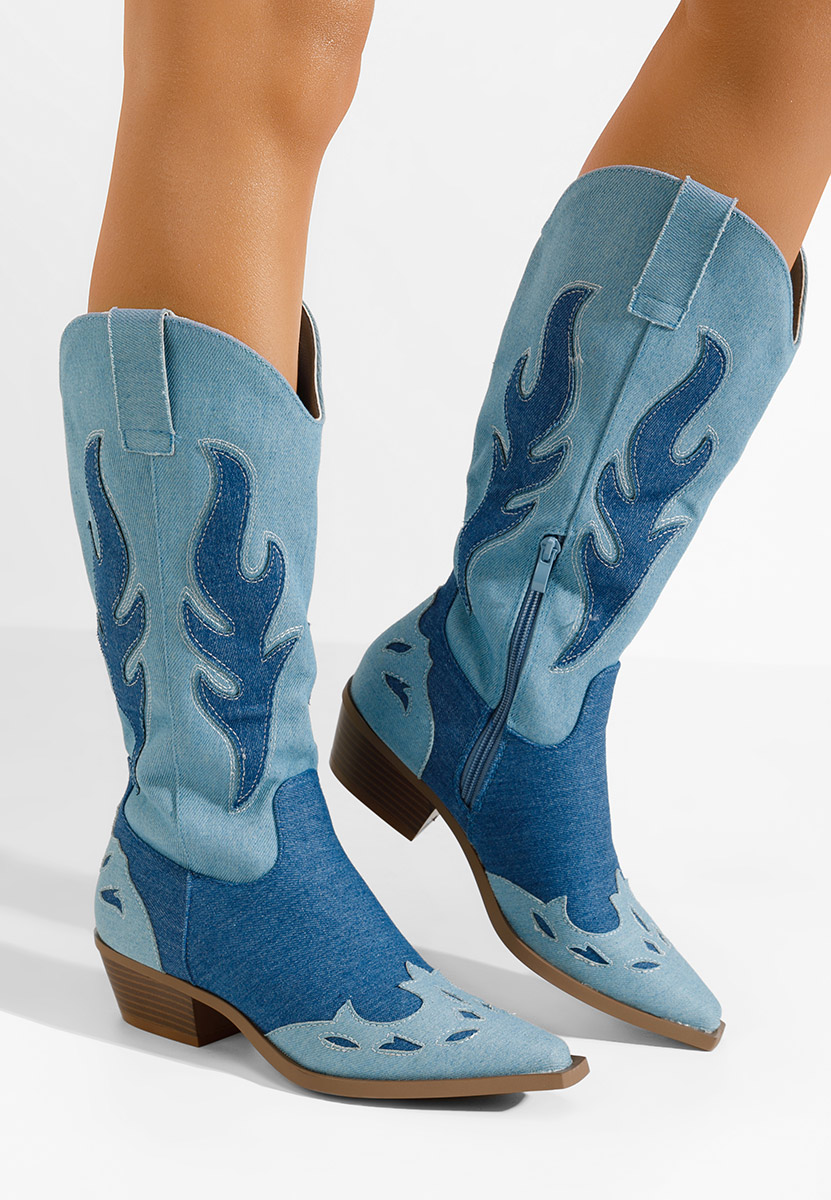 Bottes cowboy femme denim Celesta
