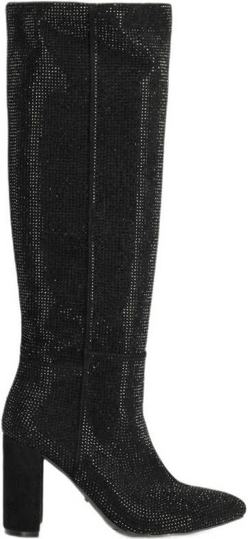 Mexx Zwarte hoge laarzen met strass-stenen Black Dames