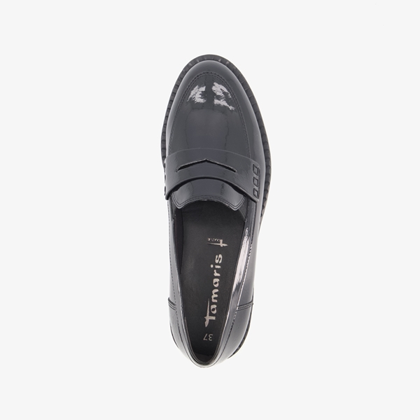 Tamaris dames lak loafers zwart