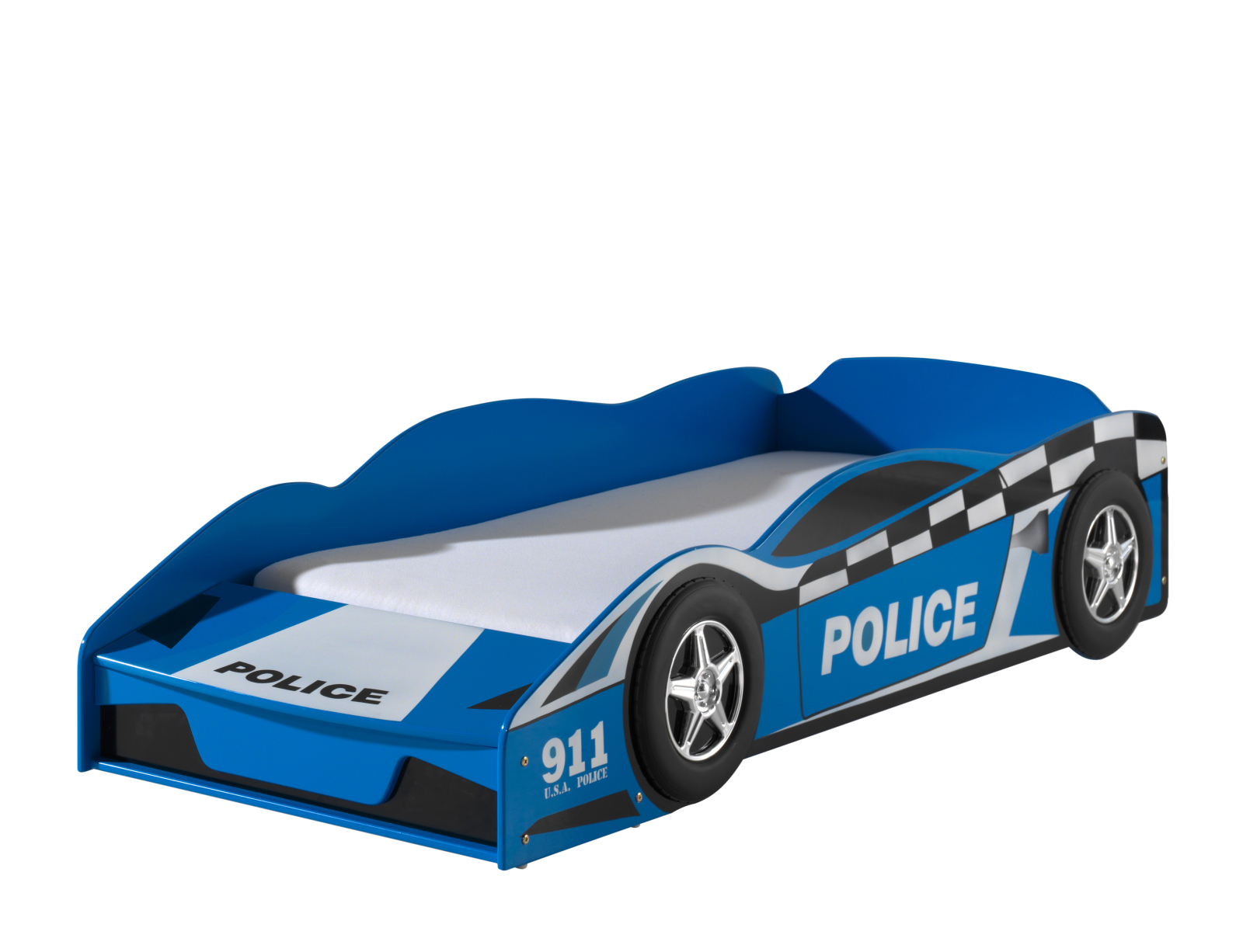Autobett POLICE - blau - mit Staukasten - 70x140 cm