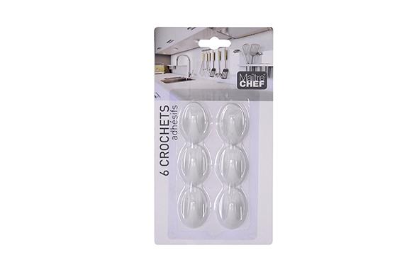 6 CROCHETS ADHESIFS