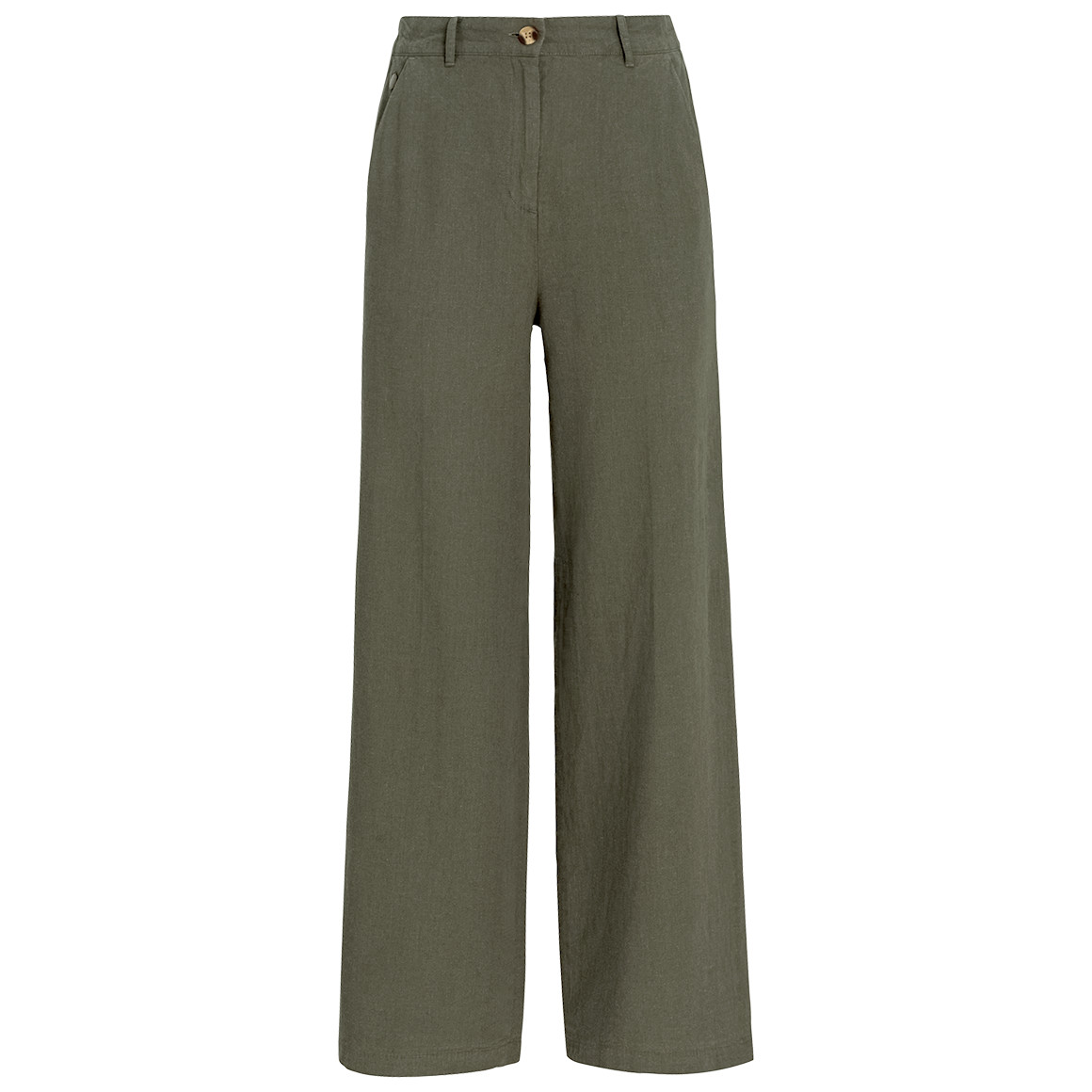 Gina Collection Damen Leinen-Hose in Unifarben oliv